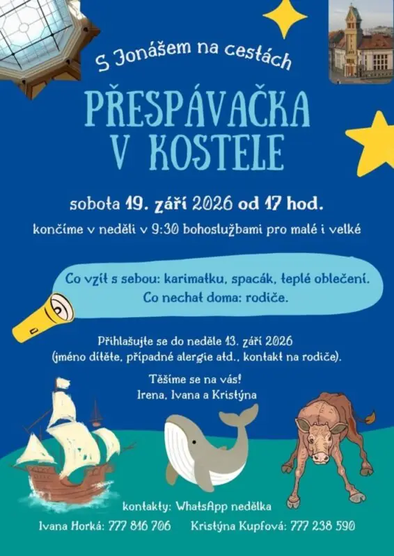 Přespávačka v kostele pro děti — Husův Chrám, Plzeň
