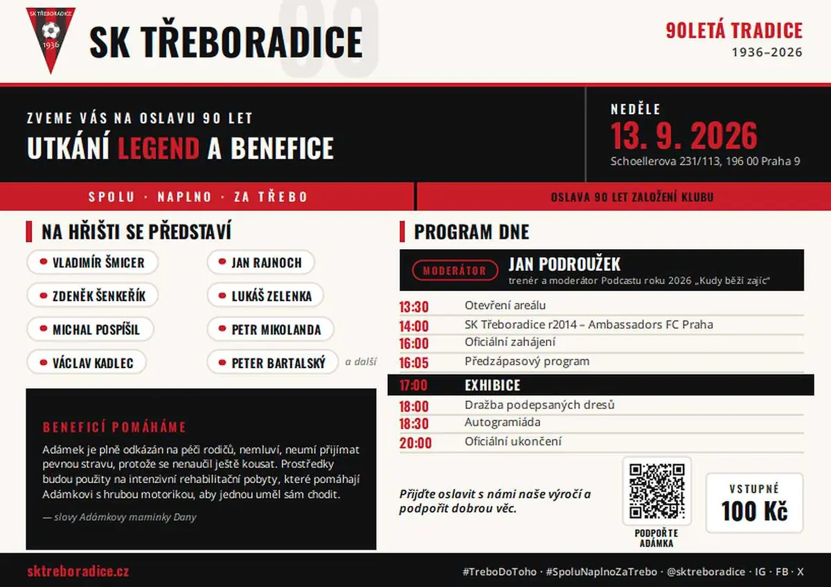 Oslava 90 let vzniku klubu a Benefice pro Adámka — SK Třeboradice, Třeboradice