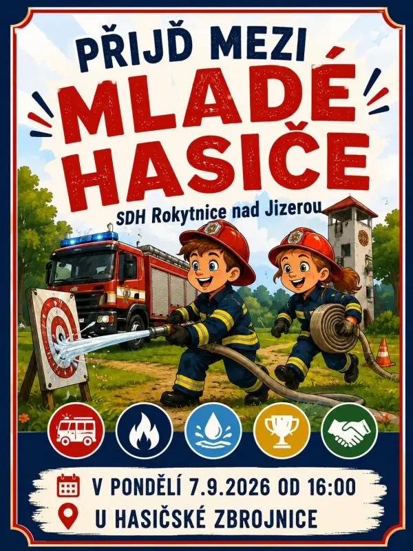 Young Firefighters - Join Us — Městské informační centrum, Rokytnice nad Jizerou