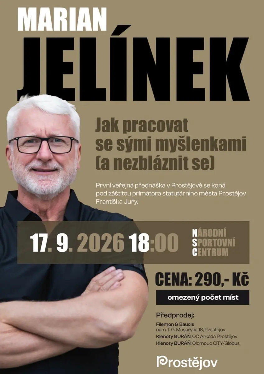 Marian Jelínek - Jak pracovat se svými myšlenkami — Národní sportovní centrum, Prostějov