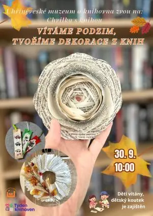 Podzimní dílna v knihovně: Tvoříme dekorace ze starých knih — Muzeum Uhříněves, Praha