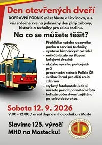 Mostecká slavnost 2026 — DOPRAVNÍ PODNIK měst Mostu a Litvínova, a.s., Most