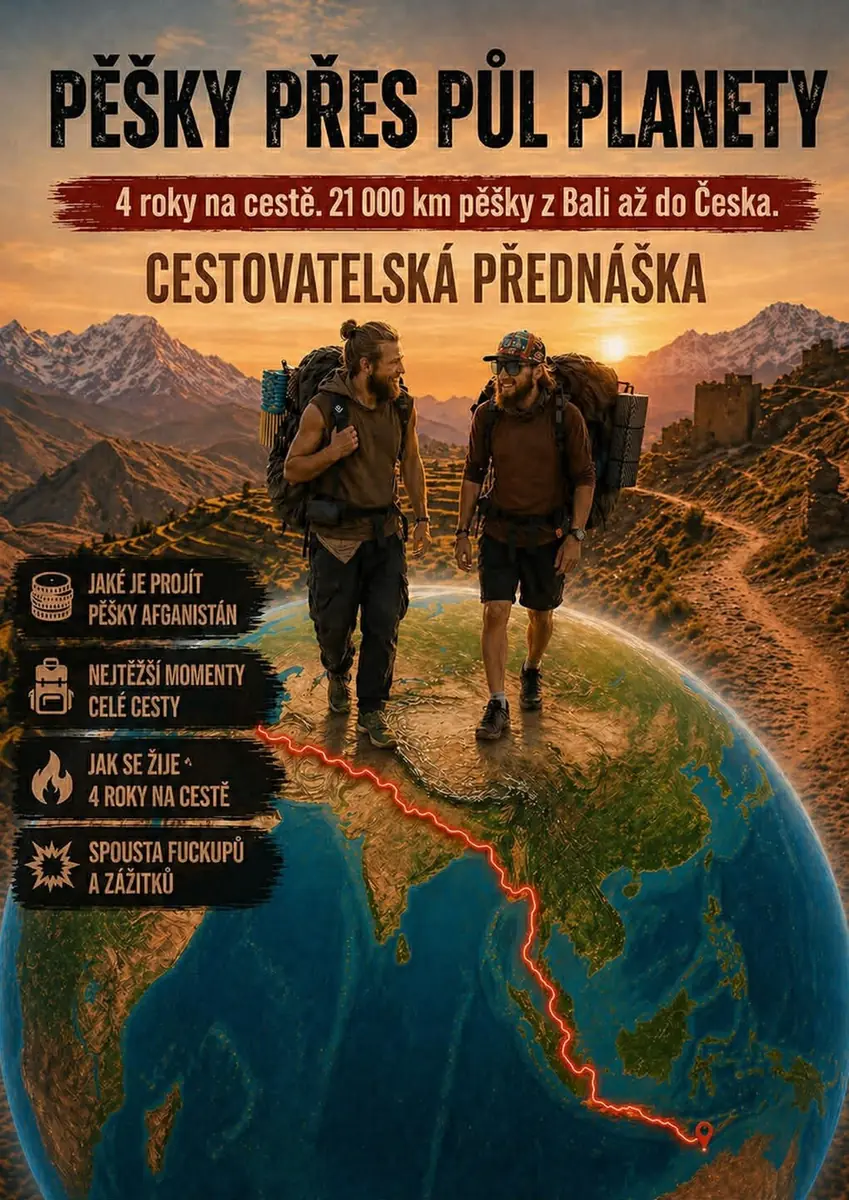 Vagabundi na cestách, Pěšky přes půl planety: z Bali do Česka — První Patro, Brno