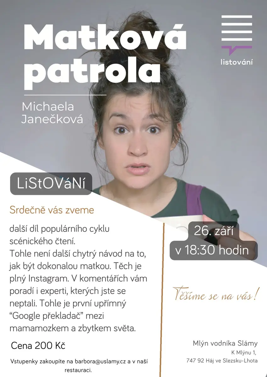 LiStOVáNí — Mlýn vodníka Slámy, Háj ve Slezsku