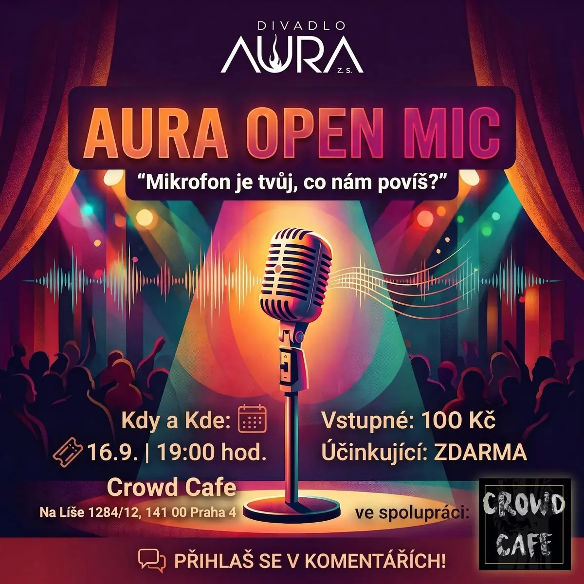 AURA Open Mic — Crowd Cafe, Prague