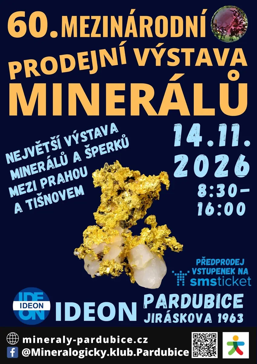 60. Mezinárodní prodejní výstava minerálů — Kulturní a kongresové centrum IDEON, Pardubice