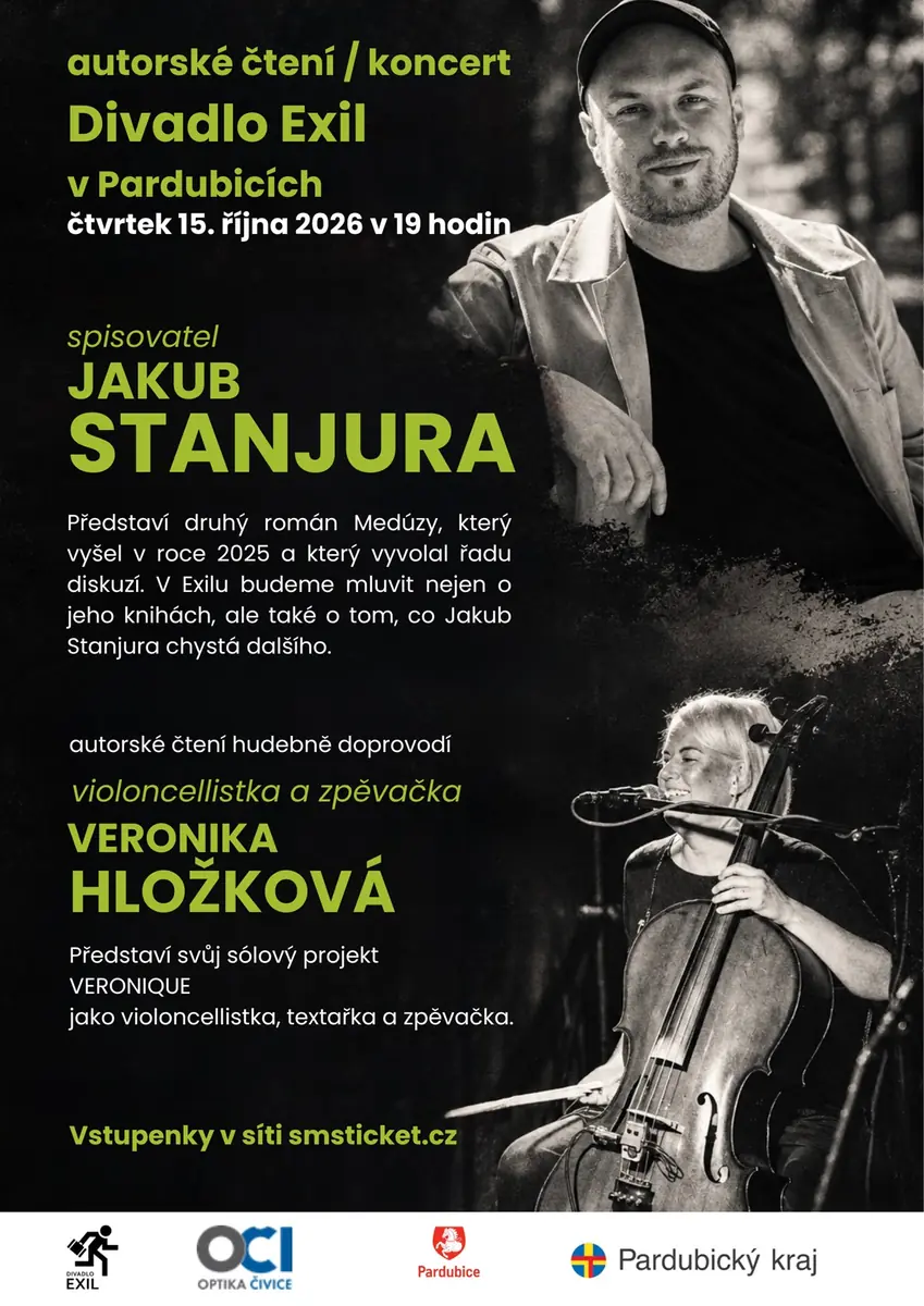 Jakub Stanjura & Veronique - Author Reading / Concert — Exil Theatre (Machoňova pasáž), Pardubice