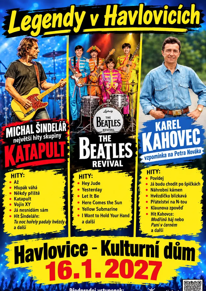 Legends in Havlovice - The Beatles rev., Šindelář, Kahovec — Kulturní dům Havlovice, Havlovice