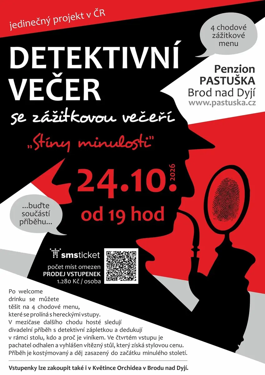 Detective Evening with Gourmet Dinner — Penzion Pastuška, Brod nad Dyjí