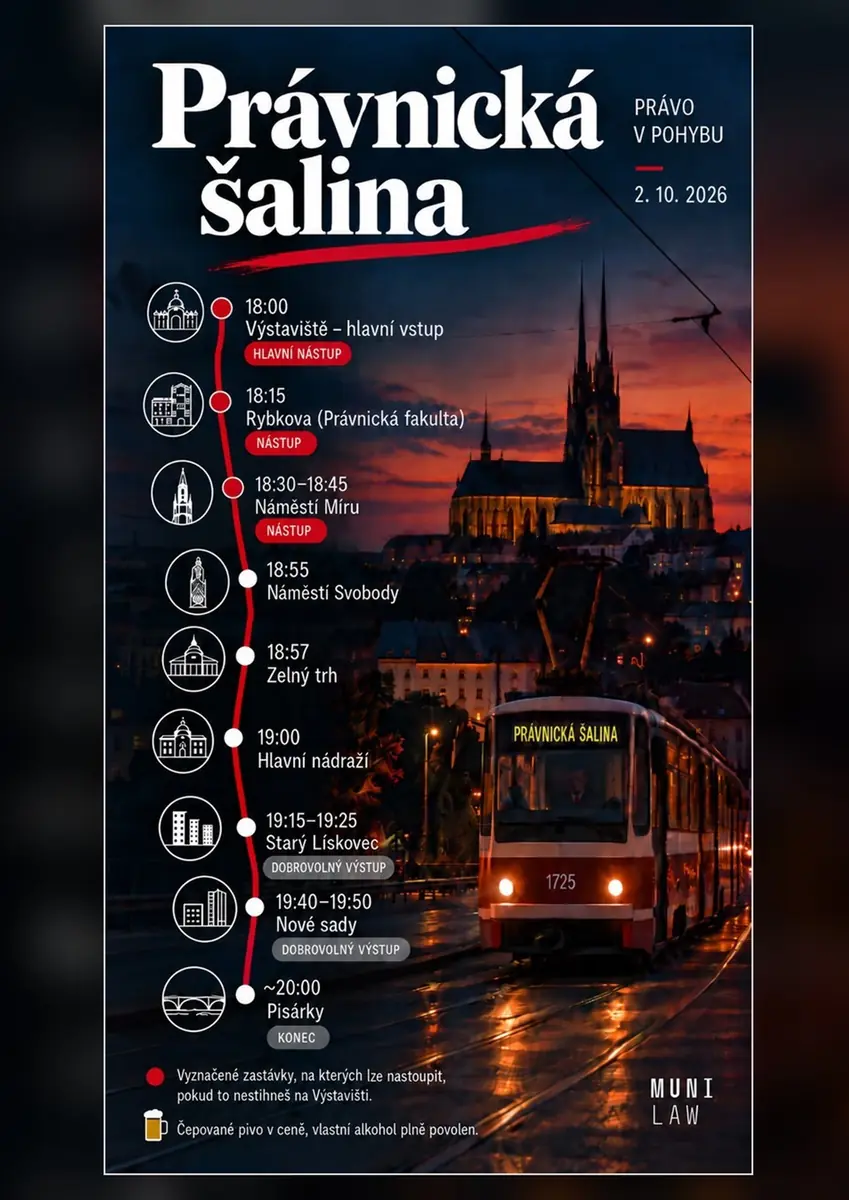 Právnická šalina — Zastávka Výstaviště Hlavní vstup, Brno