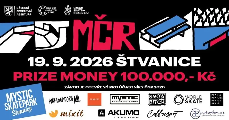 Чемпионат Чехии по скейтбордингу 2026 — Mystic Skatepark Štvanice, Prague