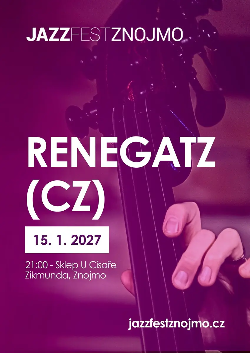 Jazzový víkend v klubech: Renegatz (CZ) — Sklepení U císaře Zikmunda, Znojmo