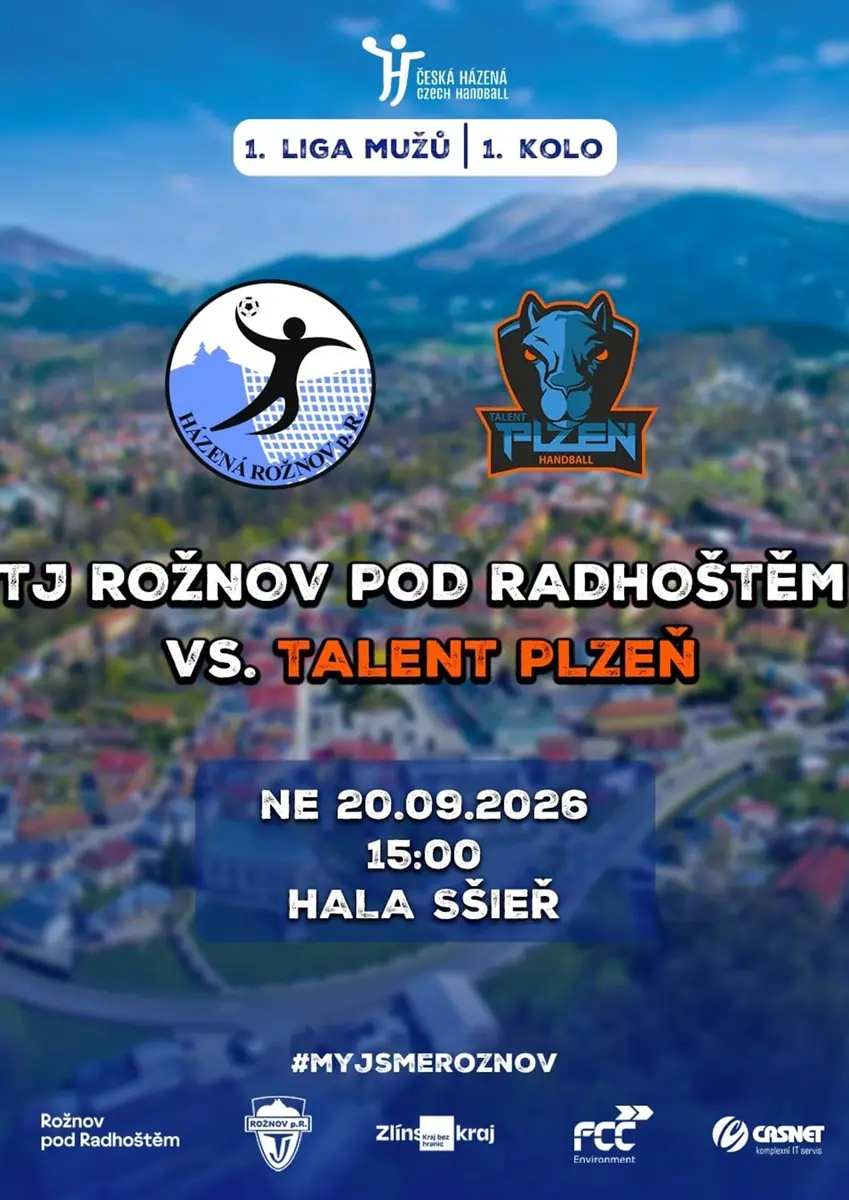 Гандбол: ТЙ Рожнов под Радгоштем против Talent Plzeň — Sportovní hala SŠIEŘ, Rožnov pod Radhoštěm