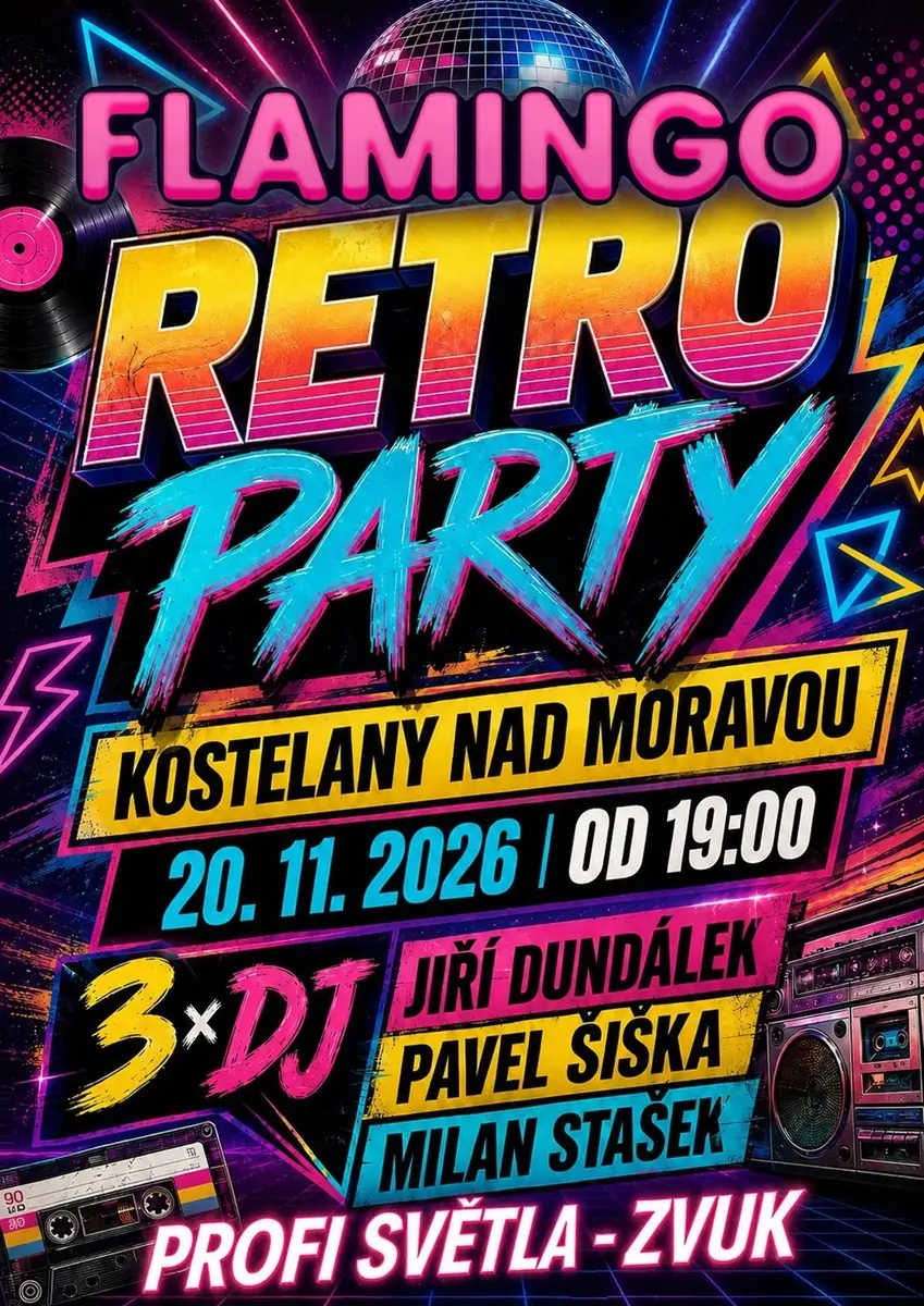 Disco Flamingo - Retro párty — Kulturní dům, Kostelany nad Moravou