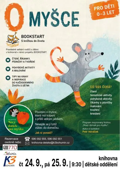 Bookstart – O myšce (0-3 let) — K3 Bohumín - Kino, Bohumín