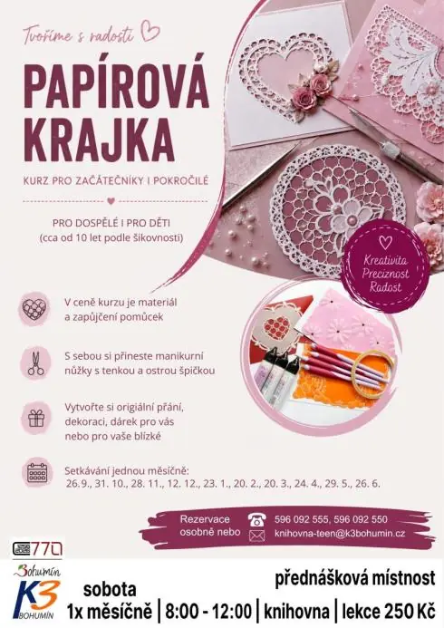 Kurz Papírová krajka — K3 Bohumín - Kino, Bohumín