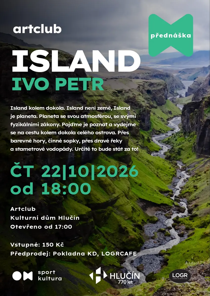 ISLAND – přednáška Ivo Petra — Kulturní dům, Hlučín