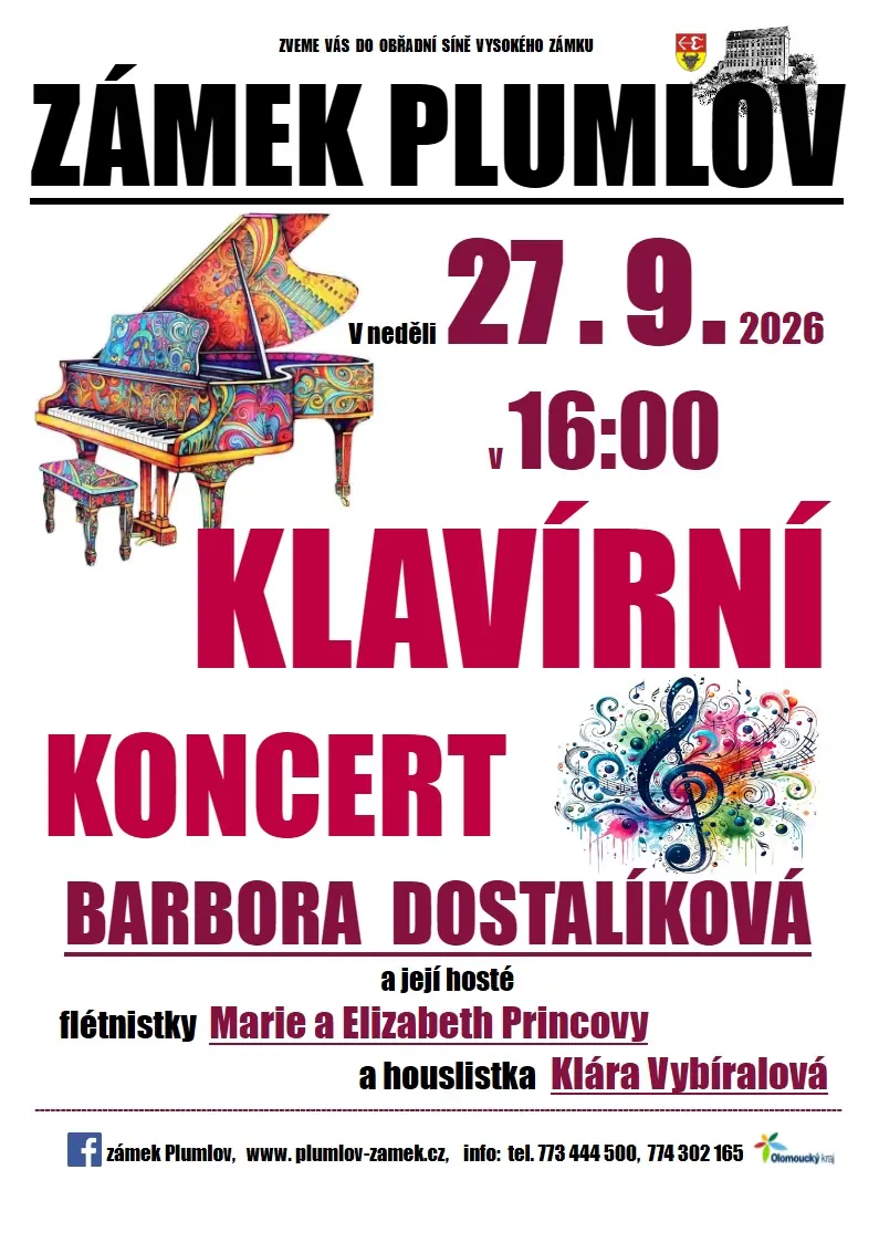 27.9.2026 – Koncert Barbora Dostaláková — Zámek, Plumlov