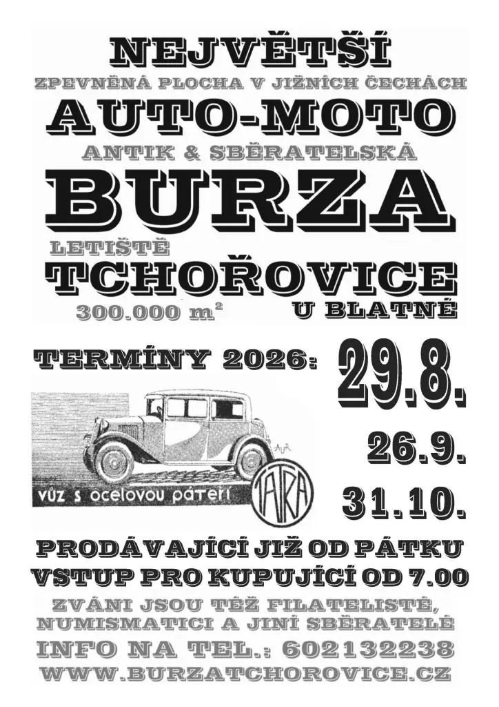 Burza Tchořovice 26.9.2026 — Nepomuk, Plzeň