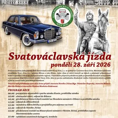 Святовацлавская поездка исторических автомобилей 2026 — Дворец Кунин, Kunín