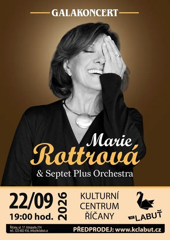 Galakoncert Marie Rottrové — KC Labuť, Říčany