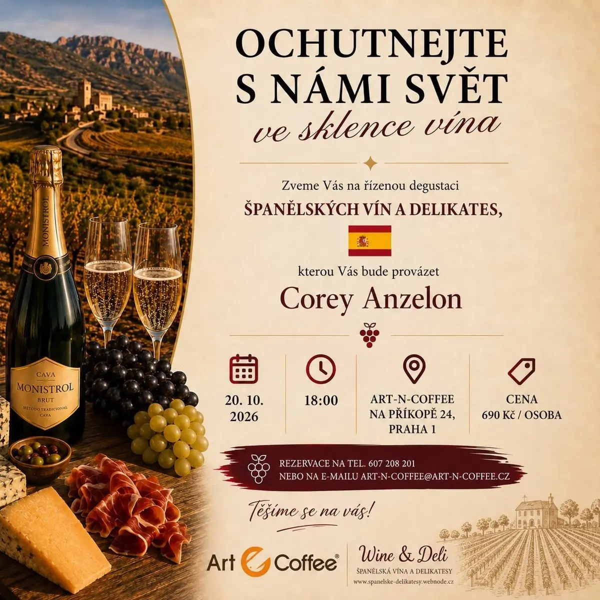 20.10 Degustace Španělských vín 🍷 — Art-n-coffee, Praha