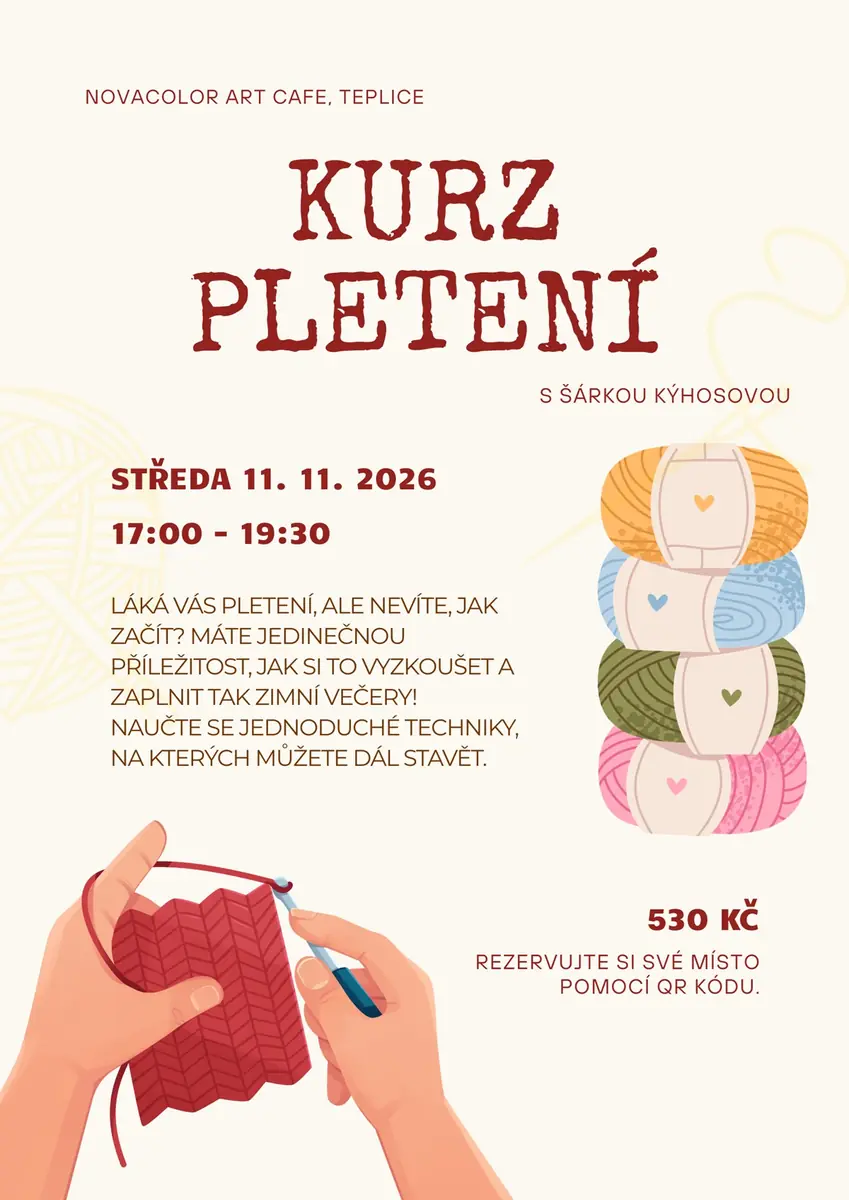 Základy pletení — Novacolor Art Cafe, Teplice