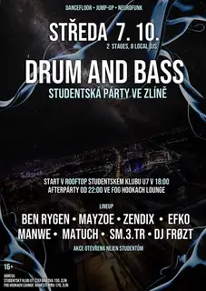 Drum and Bass studentská párty ve Zlíně