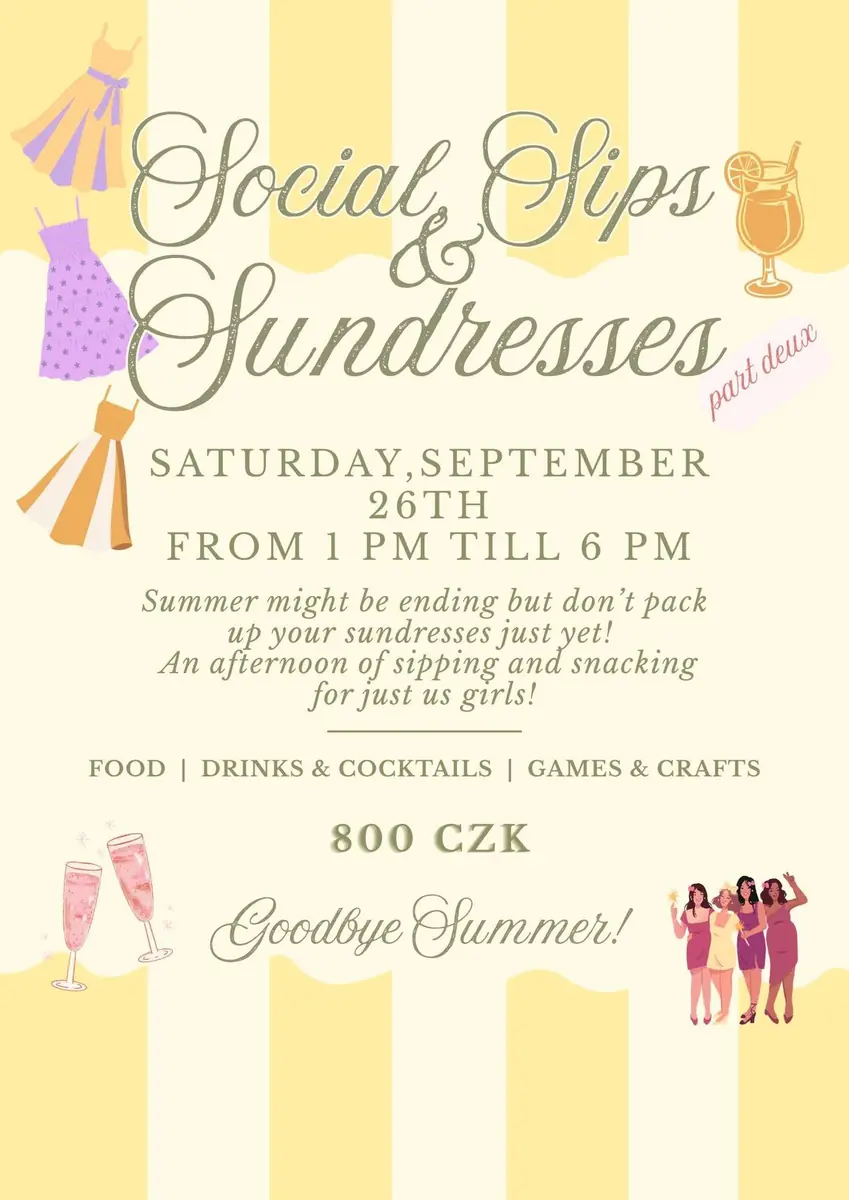 Social, Sips, and Sundresses: part deux End of Summer — Grébovka, Praha