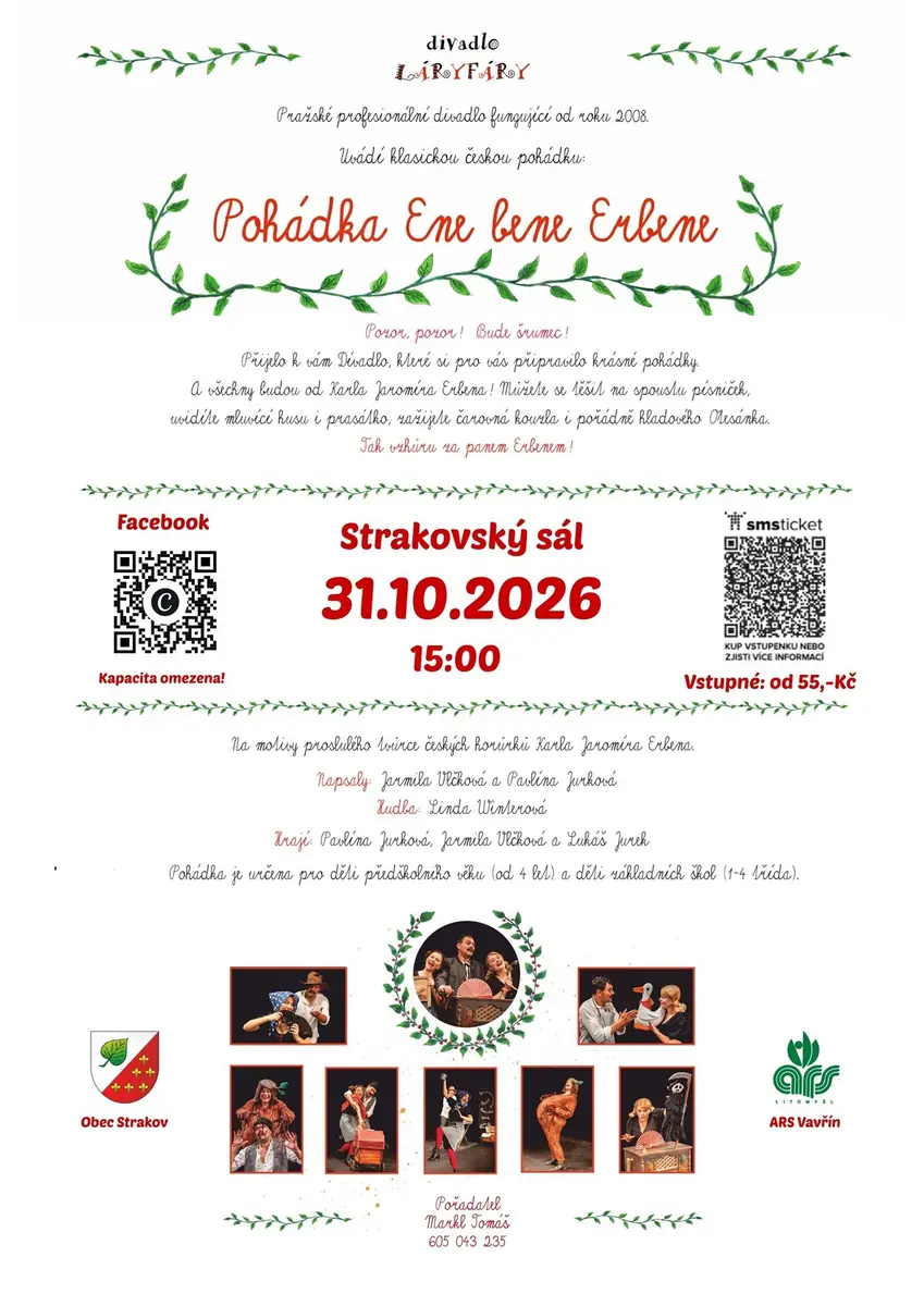 Pohádka Ene bene Erbene - Divadlo Láryfáry — Společenský sál, Strakov