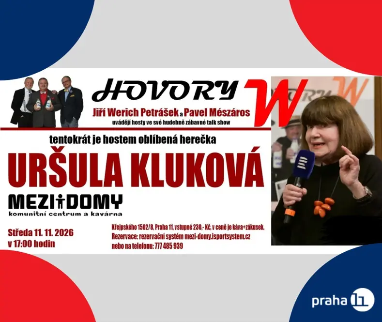 Uršula Kluková hostem Hovorů W v KC Mezi Domy — Radotín / Jižní Město / Malešice, Praha