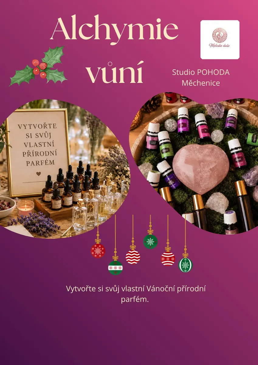 Vánoční zážitkový workshop přírodního parfému — Relaxační studio POHODA, Měchenice