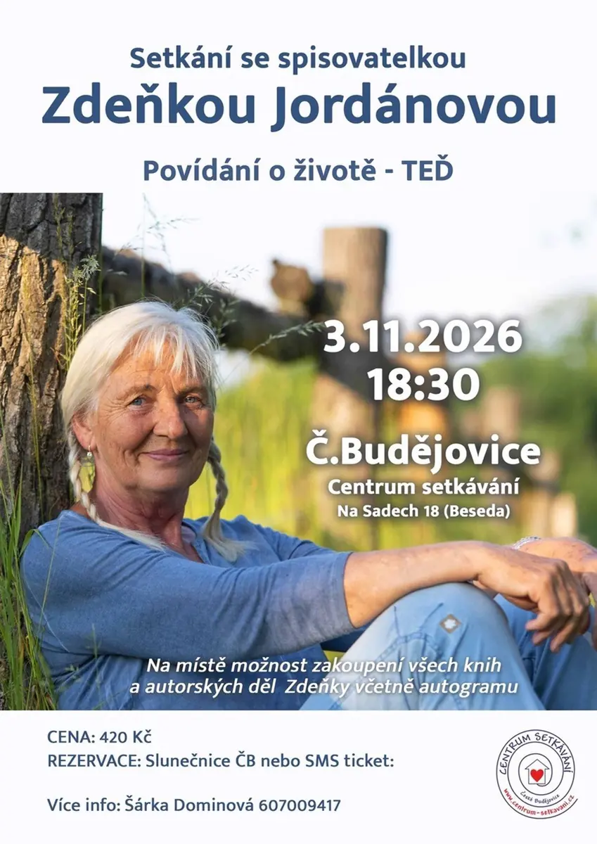 Povídání o životě - Teď - setkání se Zdeňkou Jordánovou — Centrum setkávání, České Budějovice