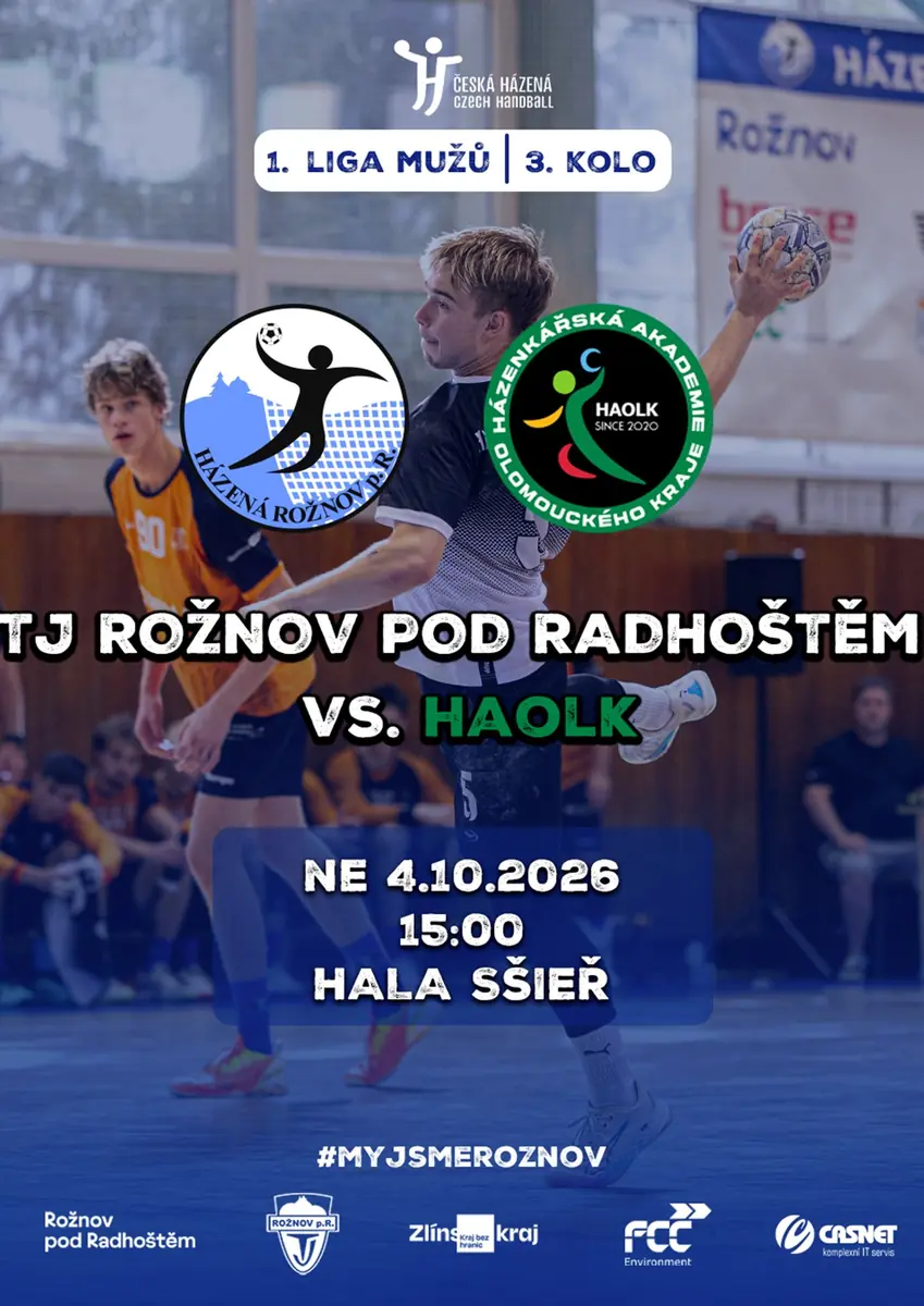 Гандбол: ТЙ Рожнов под Радгоштем - HAOLK — Sportovní hala SŠIEŘ, Rožnov pod Radhoštěm