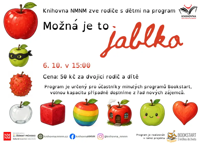 Možná je to jablko – Bookstart — Kulturák NMnM, Nové Město na Moravě