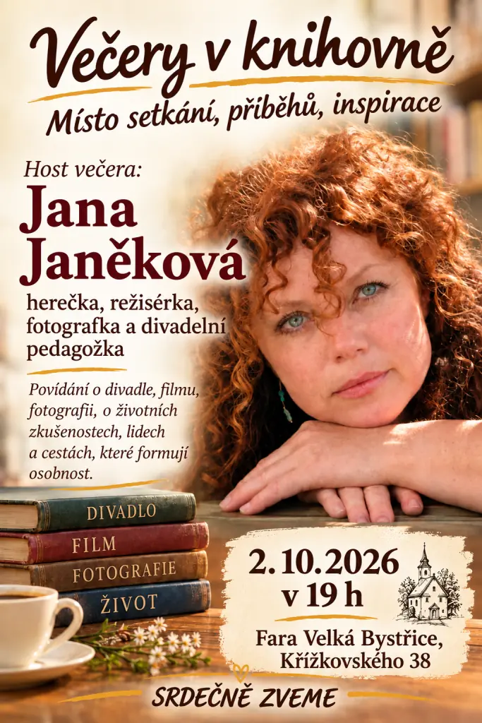 Večery ve farní knihovně — Amfiteátr, Velká Bystřice