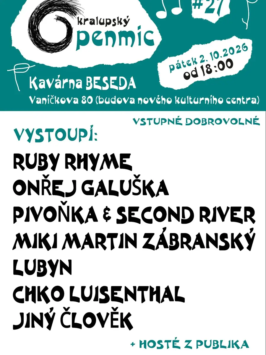27. kralupský openmic — Městské muzeum v Kralupech, Kralupy nad Vltavou
