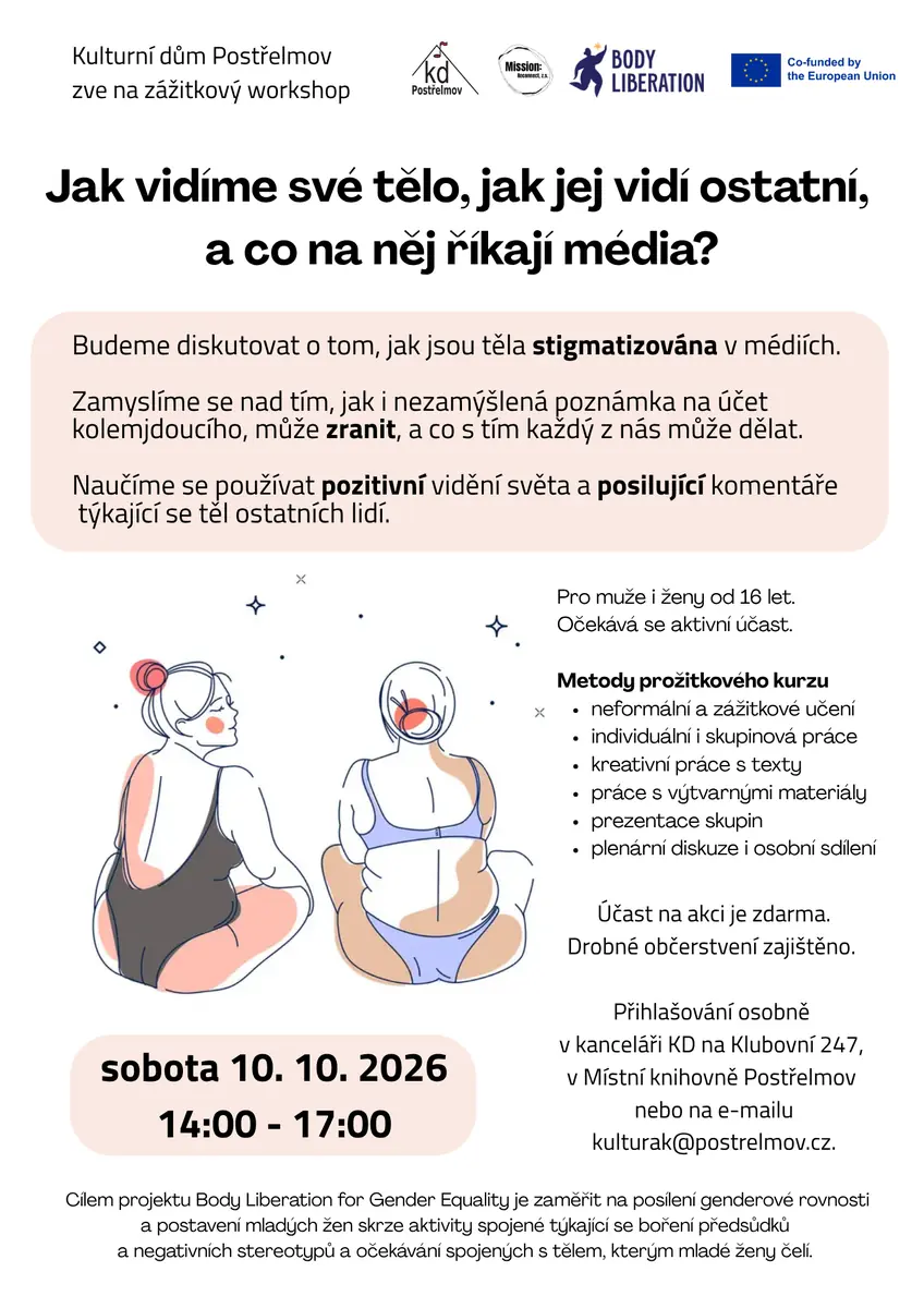Workshop Jak vidíme své tělo, jak jej vidí ostatní a co na něj říkají média? — Kulturní dům, Postřelmov