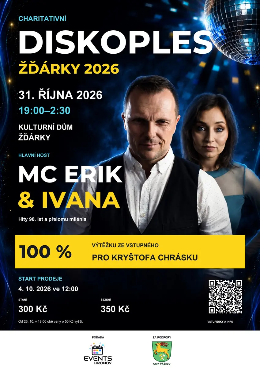 Charitativní Diskoples Žďárky 2026 — Kulturní dům, Žďárky