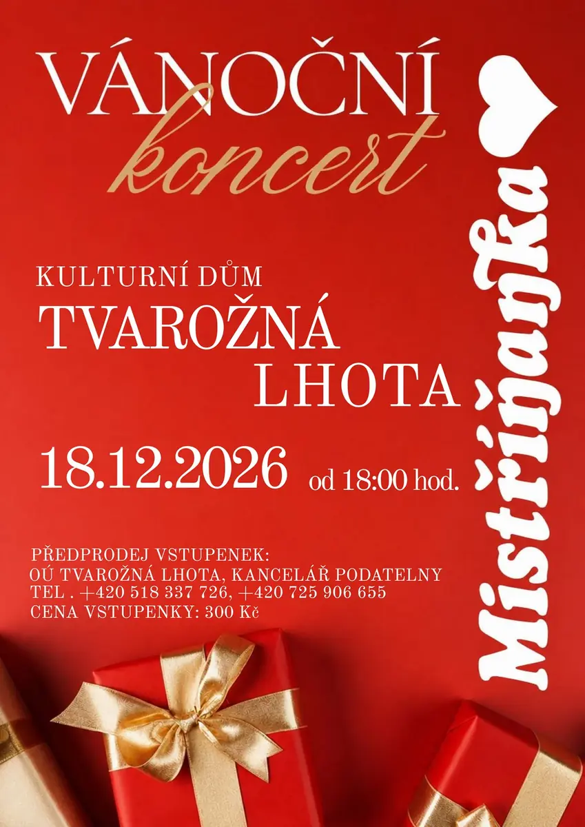 Weihnachtskonzert — Kulturní dům, Tvarožná Lhota