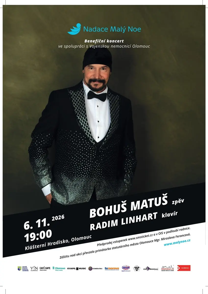 Výroční benefiční koncert Nadace Malý Noe — Klášterní Hradisko, Olomouc