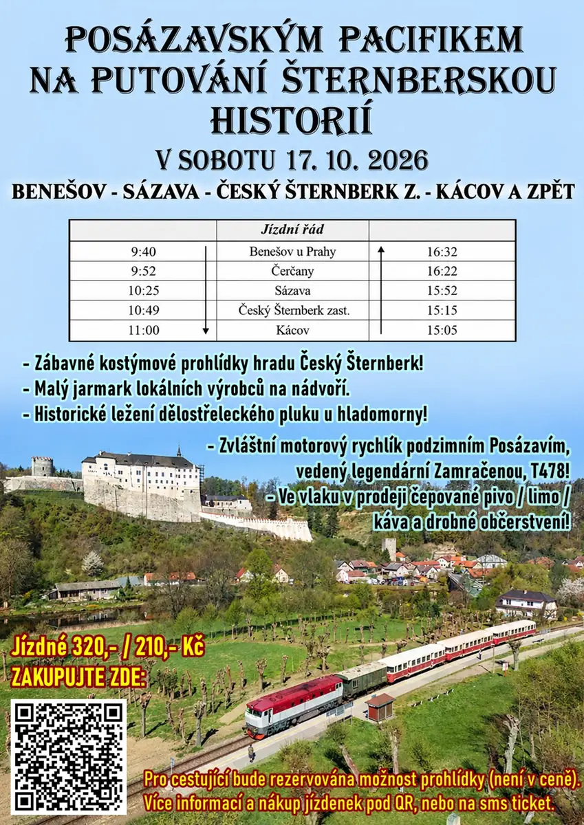 Journey Through Sternberk History on the Posazava Pacific Train — Rychlík Posázavského Pacifiku, vlak