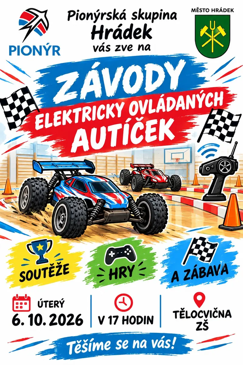 Závody elektrických autíček — Rokycany