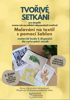 Tvořivé setkání ve studovně pro dospělé – malování na textil s pomocí šablon