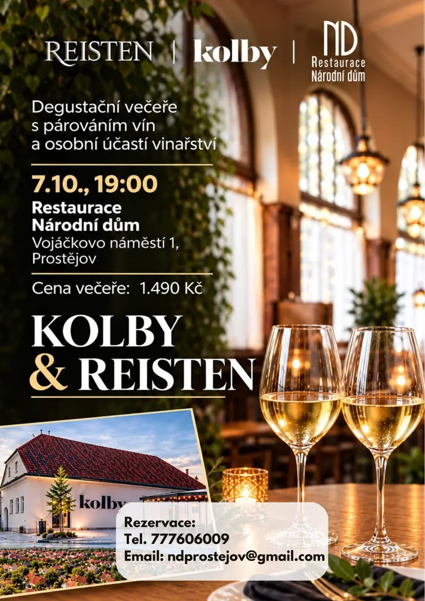 Дегустационный ужин с винодельнями Kolby & Reisten — Restaurace Národní dům, Простейов