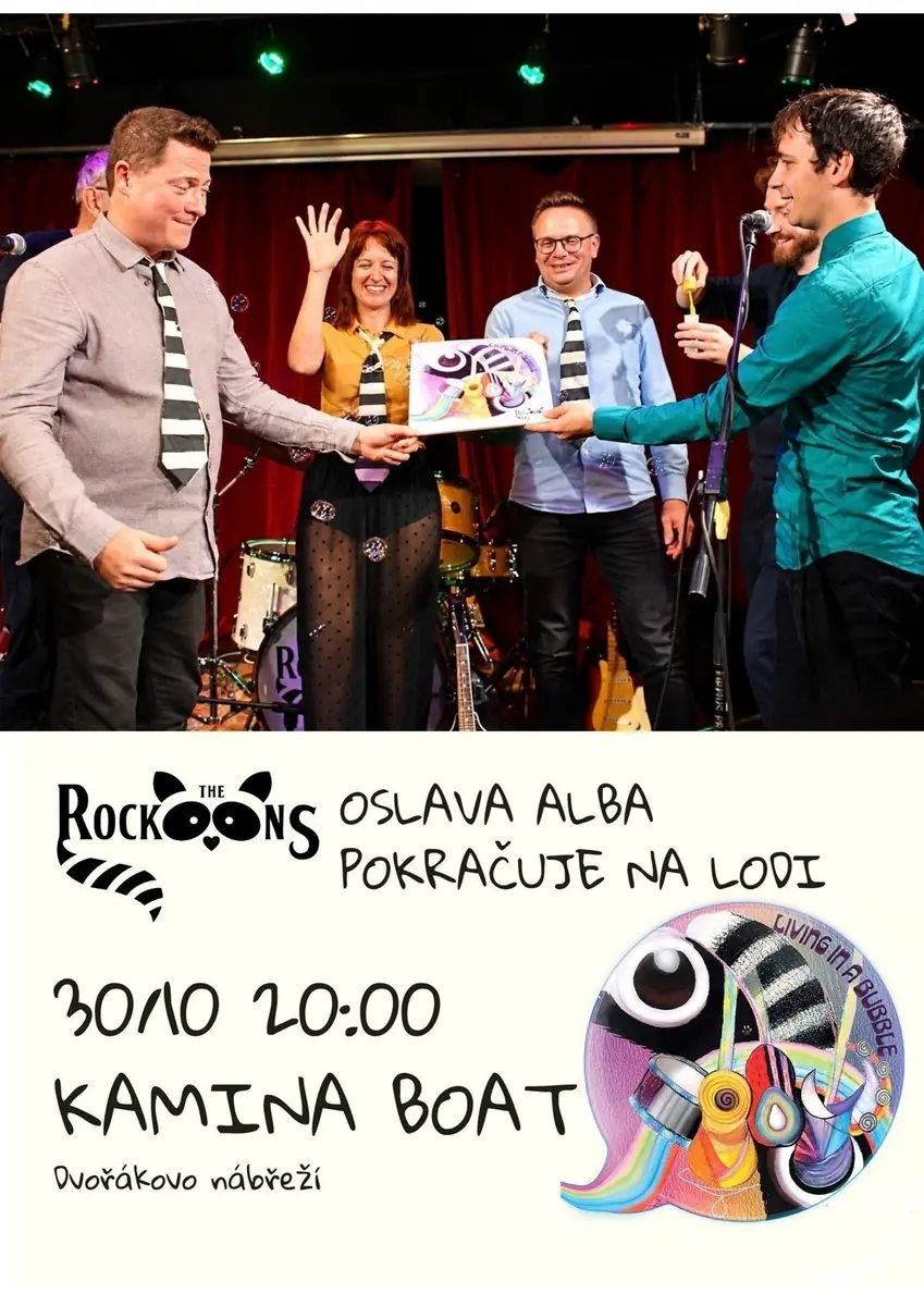 The Rockoons auf dem Boot - Echos der Albumtaufe — Kamina boat, Prag