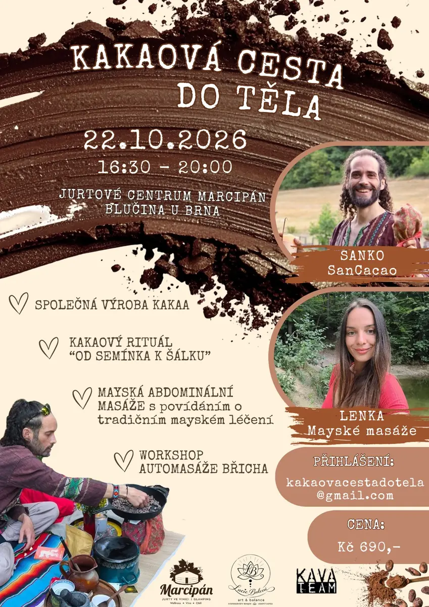 Kakaová cesta do těla se Sankem a Lenkou — GLAMPING VE VINICI, Blučina