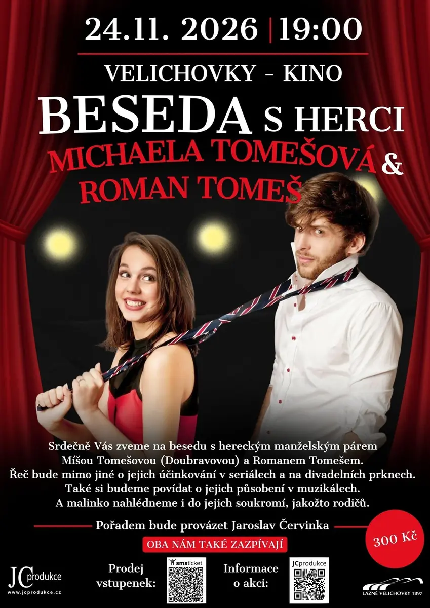 Beseda - Míša a Roman Tomešovi — Kino Dům pod Kaštany, Velichovky