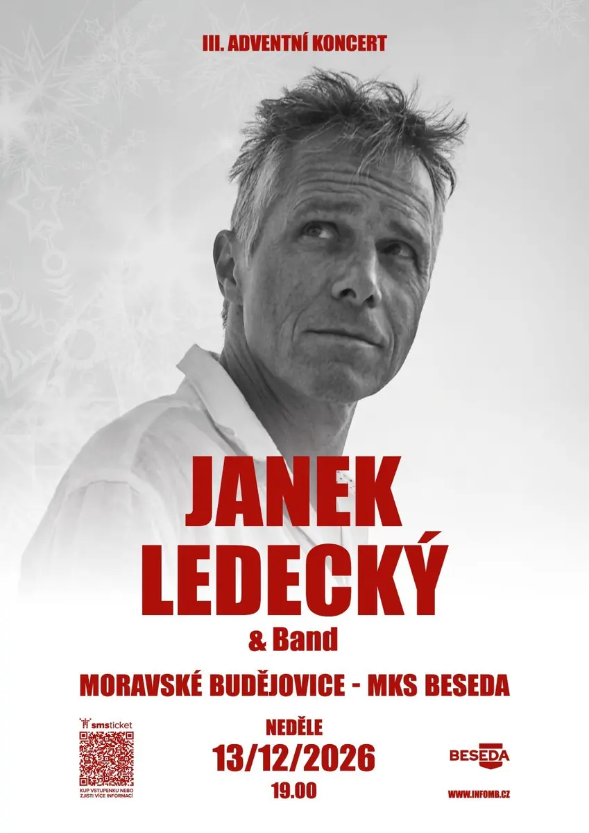 Vánoční koncert: Janek Ledecký & Band — MKS Beseda, velký sál, Moravské Budějovice