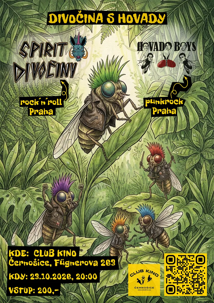 Divočina s hovady - Spirit divočiny + Hovado Boys - koncert — Club Kino, Černošice